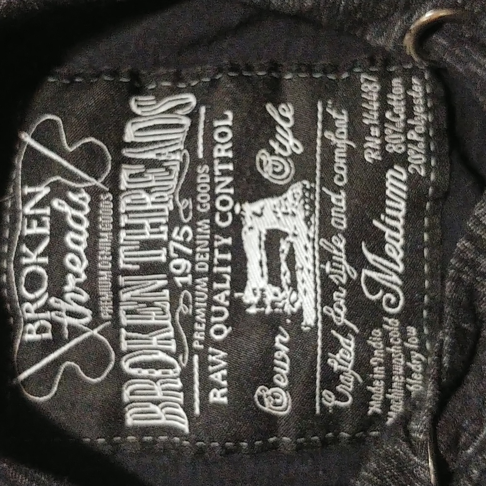 Vintage Broken Threads Hooded Long Sleeve Shirt. - Picture 2 of 3